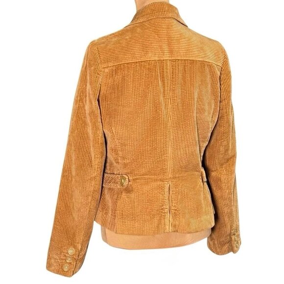 VTG 90s Banana Republic Corduroy Blazer Jacket Sz 10 Tan Retro Academia Twee - Picture 4 of 11